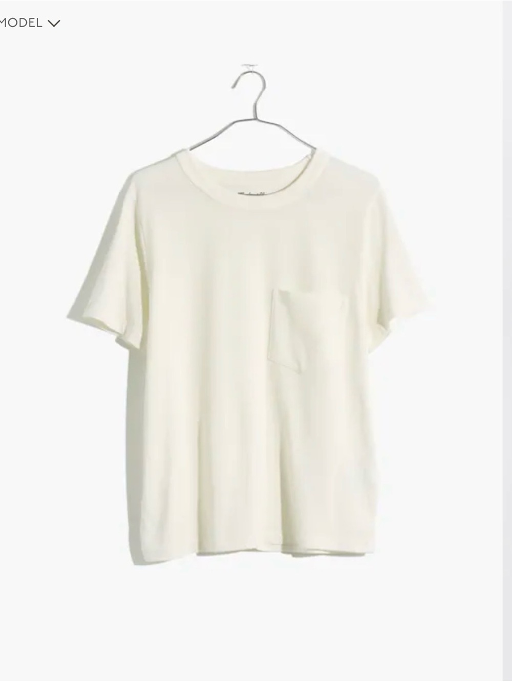 Madewell Cream Short Sleeve Pocket Tee
